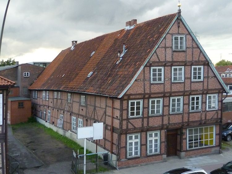  Außenansicht Bornemannsches Haus, ein Backsteingebäude mit Fachwerk