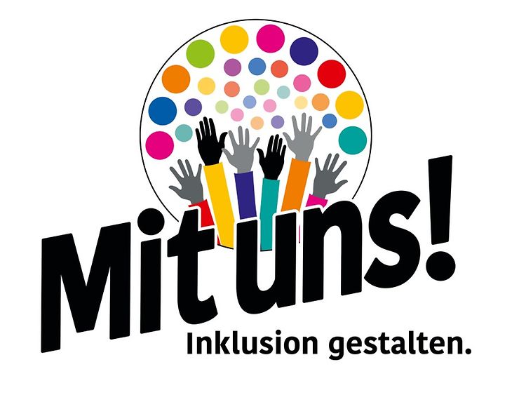  "Mit Uns! Inklusion gestalten" - Logo zum Beteiligungsverfahren zur Weiterentwicklung des Landesaktionsplans zur Umsetzung der UN-Behindertenrechtskonvention