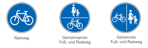 Radverkehrszeichen mit Benutzungspflicht