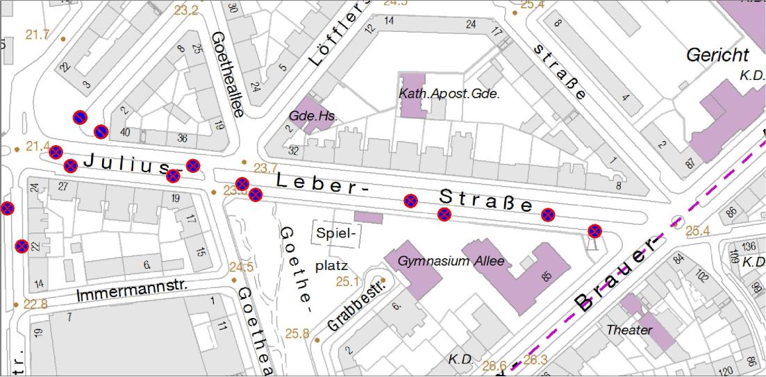 Sperrung südliche Fahrbahn Julius-Leber-Straße