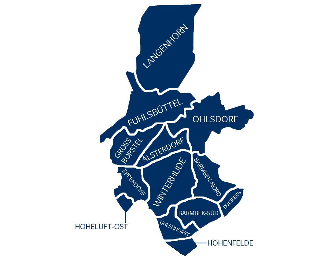 Bezirkskarte Hamburg-Nord