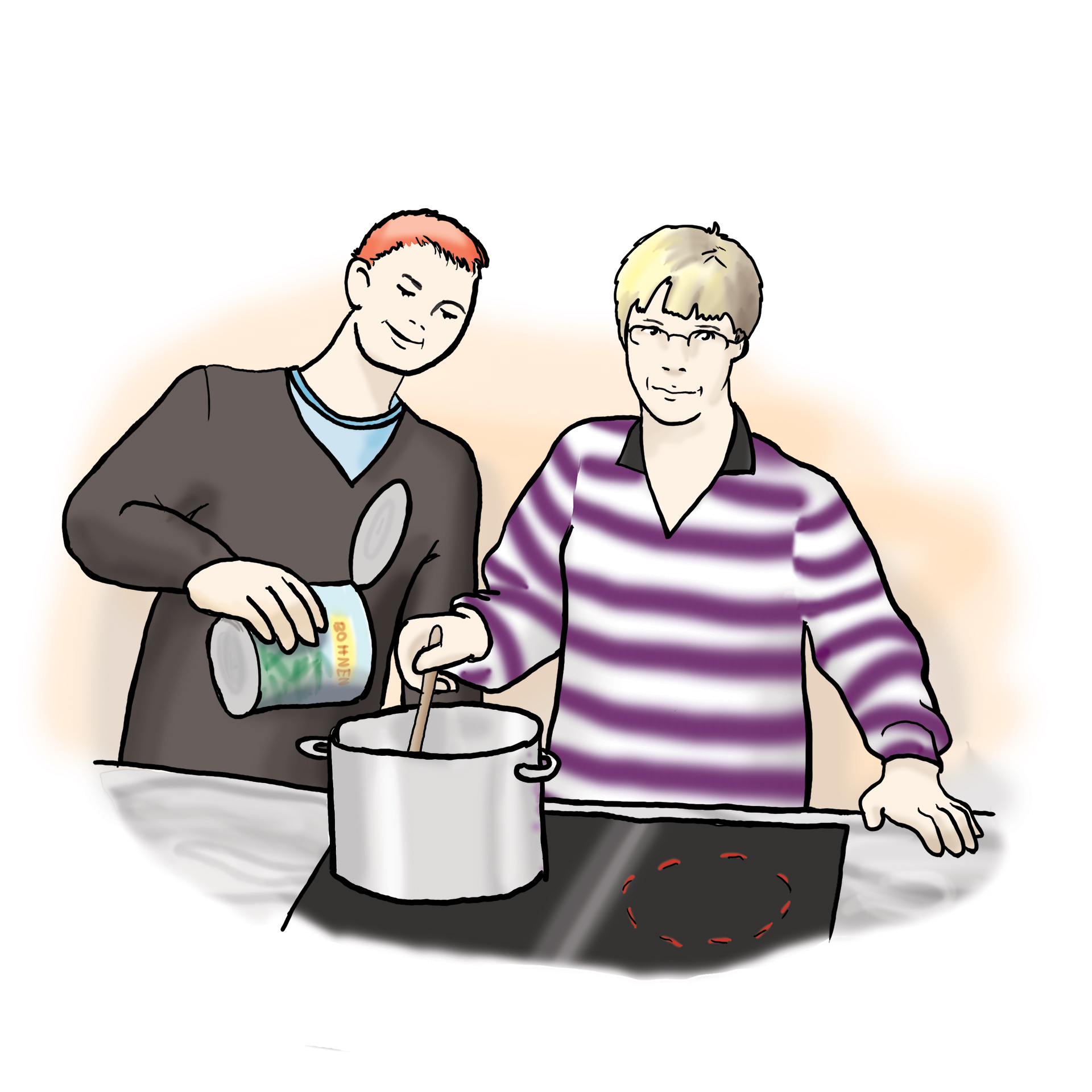 2 Menschen kochen