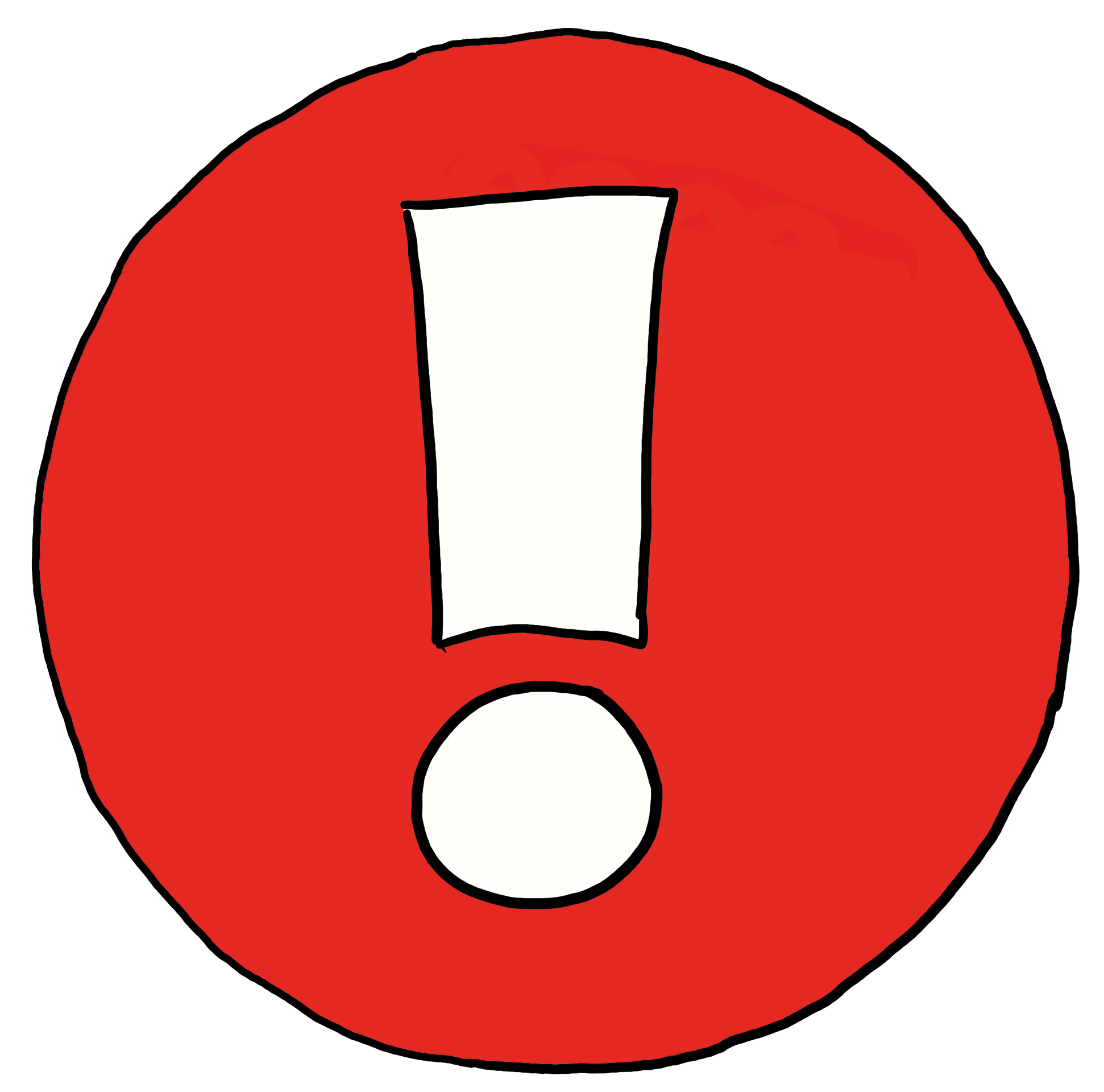 Ein weißes Ausrufezeichen auf einem roten Kreis - Symbol für Achtung