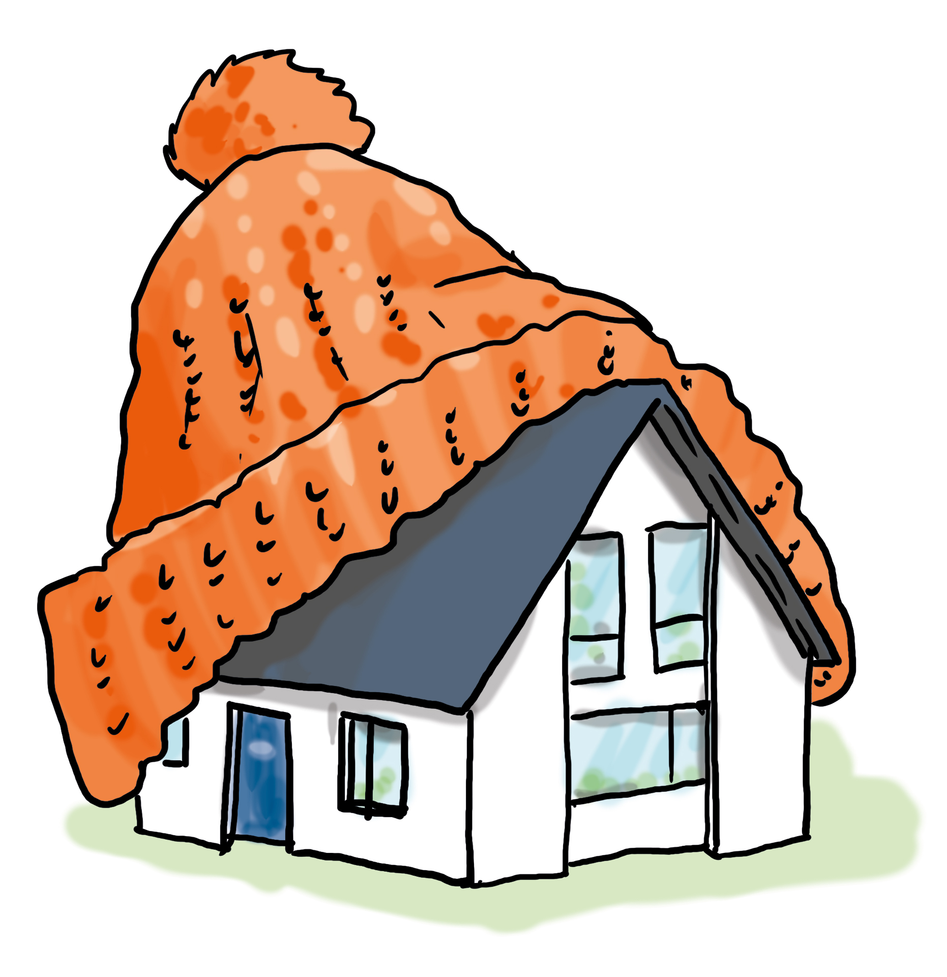 Ein Haus mit einer Mütze