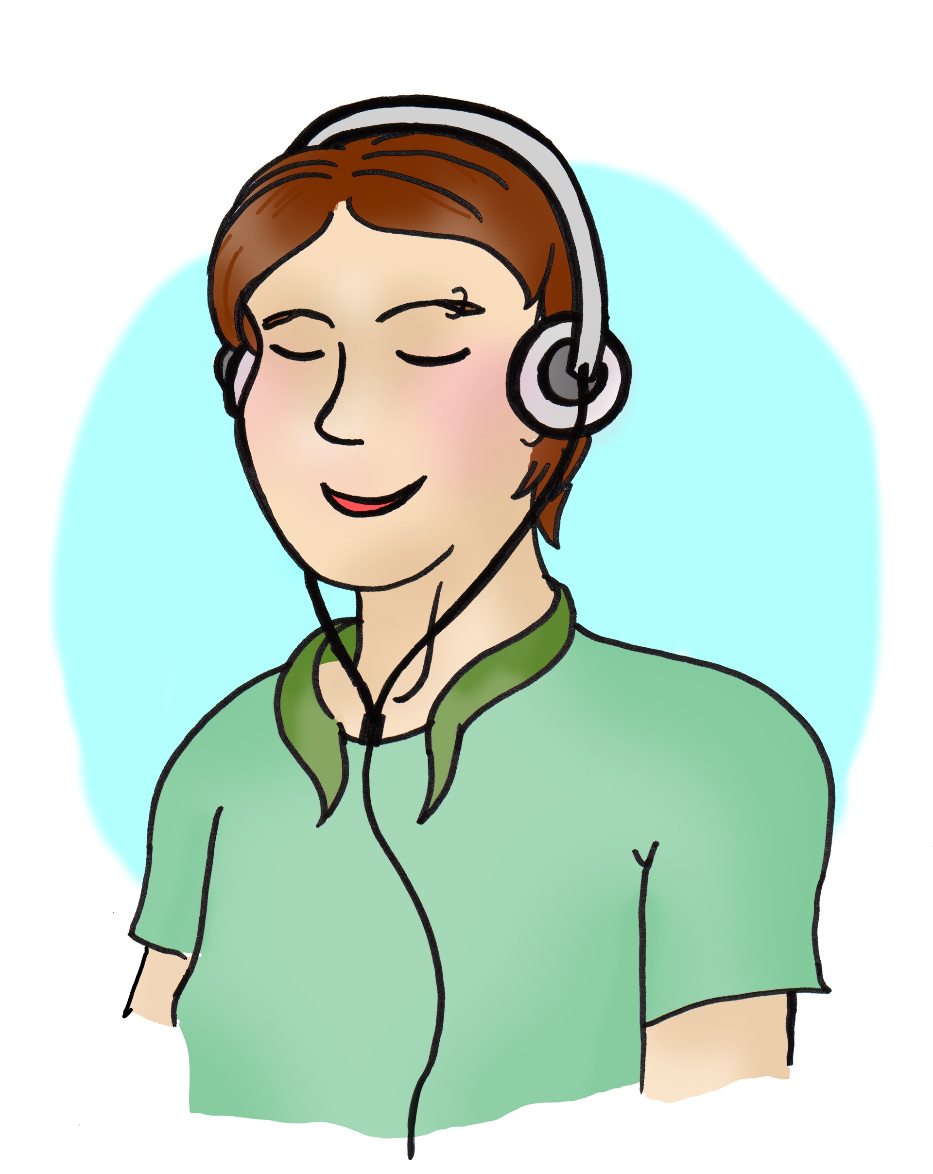 Person mit Kopfhörern