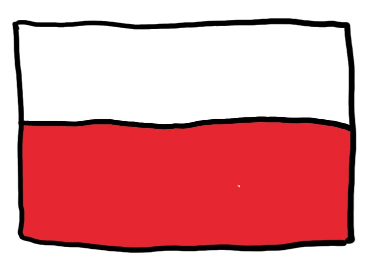 Die Polnische Flagge
