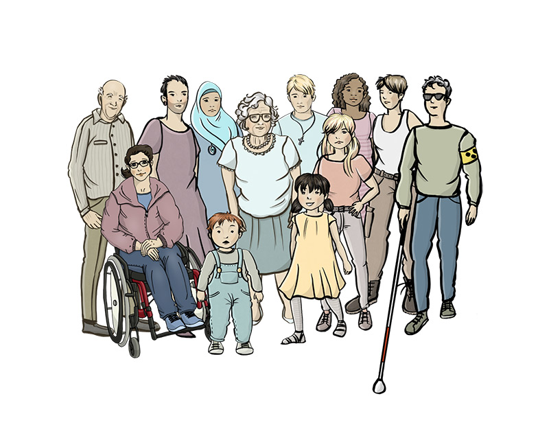 Menschen mit und ohne Behinderung
