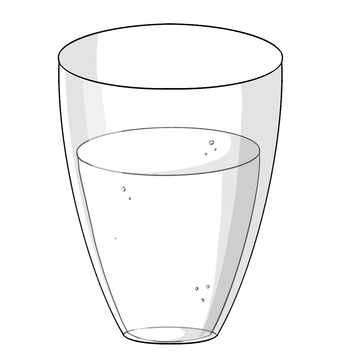 Ein Glas mit Wasser