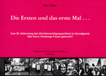 Abbildung der Broschüre "Die Ersten und das erste Mal -Zum 50. Geburtstag des Gleichberechtigungsartikels"