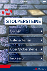 Stolpersteine Hamburg App Startseite