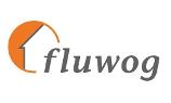 Firmenname in grau mit orangem kreisförmigen Logo mit weißem Haus