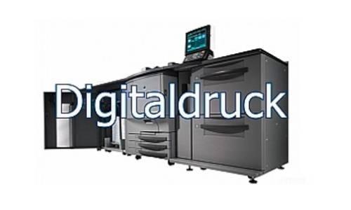 Digitaldruckstation mit weißem Schriftzug