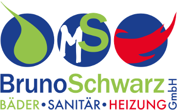 Bruno Schwarz GmbH Logo, blau, grün und rote Schrift