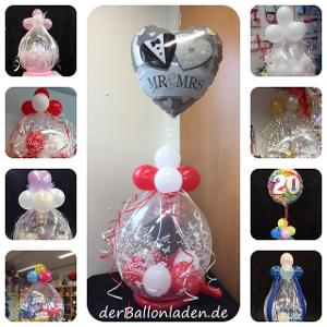 befüllte Luftballons als Verpackung von Geschenken