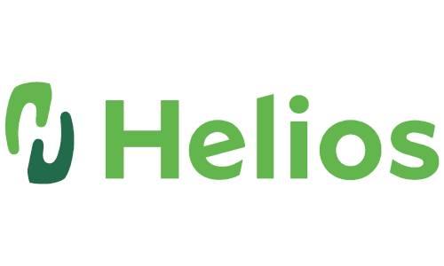 Firmenname in grün mit zwei grünen Flächen die die Umrisse eines H bilden