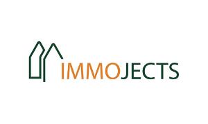 Firmenlogo IMMOJECTS GmbH - grün-gelber Schriftzug