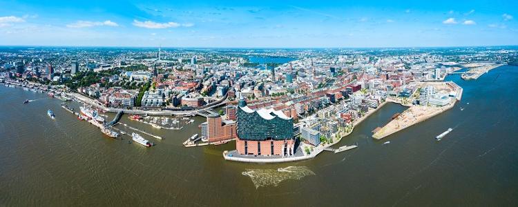 Hamburger Hafen Luftbildaufnahme