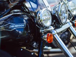 Harley Davidson Schriftzug auf dem Motorrad