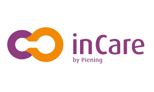 Logo mit zwei verschlungenen Kreisen in lila und orange und lila farbigen Firmennamen 
