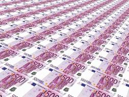 aneinandergereihte fünfhundert euro scheine