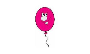 Grafik eines pinken Luftballons mit lächelndem Gesicht