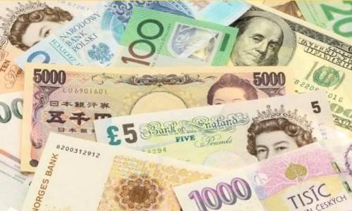 Verschiedene internationale Geldnoten