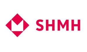 Magentafarbener Schriftzug SHMH mit Quadratischem Logo daneben