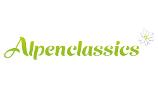 Alpenclassics e.K. Logo, Firmenname in grün mit Edelweiß