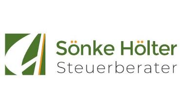 Firmenname in grün mit grünem quadratischen Logo daneben, welches ein H einschließt