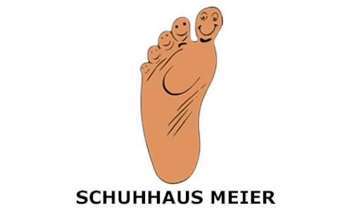 Illustrierter Fuß mit Smileys auf den Zehen, darunter Firmenname in schwarzer Schrift