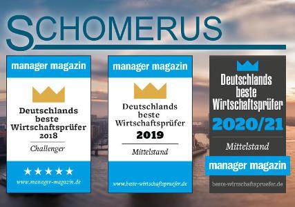 Auszeichnungen des Manager Magazins als Deutschlands beste Wirtschaftsprüfer 2018, 2019 und 2020/21