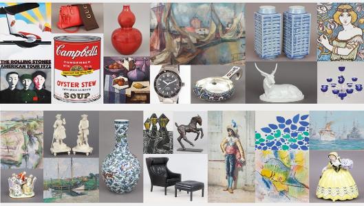 Kunstgegenstände, Vasen, Figuren- eine Collage an Kunstobjekten - Auktionshaus Rotherbaum OHG
