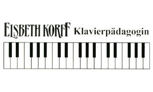 Elsbeth Korff Logo schwarzer Schriftzug mit Klaviertastatur