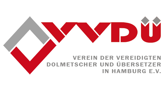 Logo des VVDÜ - Verein der vereidigten Dolmetscher und Übersetzer e.V. 