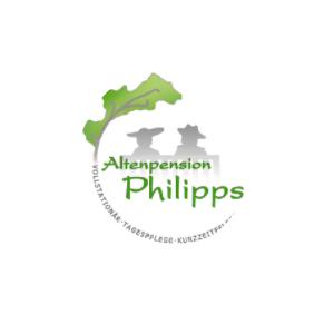 Logo Tagespflege Bei Philipps grüne Schrift auf weißem Untergrund