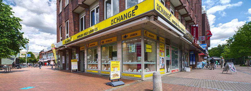 Außenansicht der Exchange AG Filiale in Hamburg Niendorf