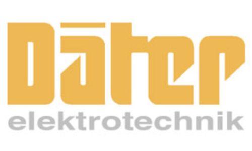 Däter Elektrotechnik GmbH Logo, gelborange und graue Schrift