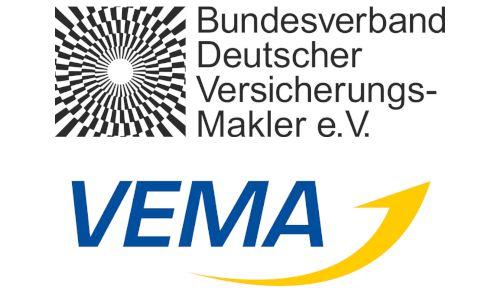 Logo Verband Deutscher Versicherungsmakler und Logo VEMA