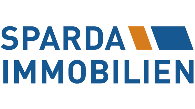 SPARDA Immobilien GmbH Logo, blaue Schrift auf weißem Untergrund