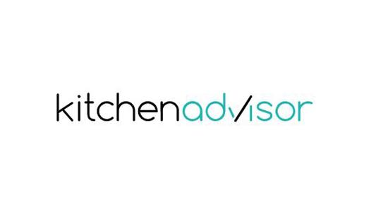 KitchenAdvisor GmbH Logo, schwarze und türkise Schrift auf weißem Untergrund
