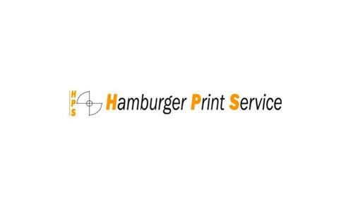 HPS Hamburger Print Service GmbH Logo, orange und schwarze Buchstaben auf weißem Untergrund