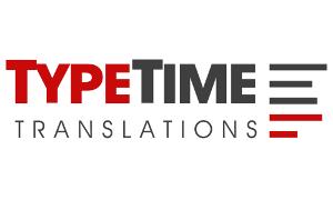 TypeTime Translations GmbH Logo, rote und schwarze Schrift auf weißem Untergrund