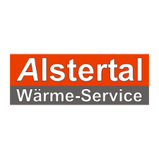 W.S.A. Wärme-Service Alstertal GmbH Logo, weiße Schrift auf rotem und grauem Untergrund