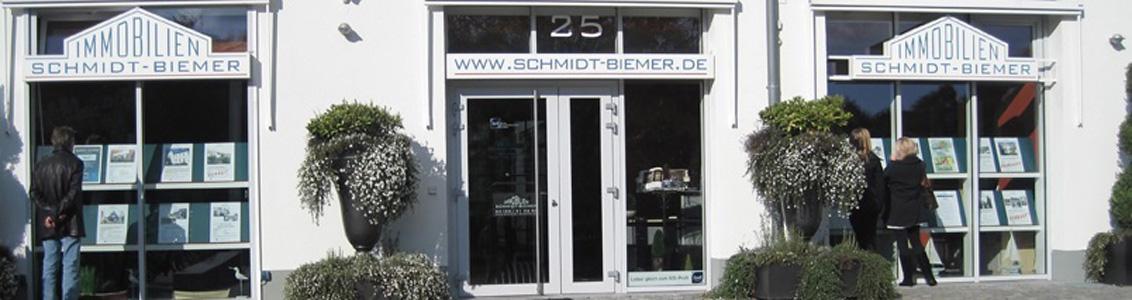 Außenansicht des Geschäfts Schmidt-Biemer Immobilien e.K.