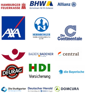 Logos der Versicherungsunternehmen, mit denen LAUE & PARTNER Versicherungsmakler kooperiert.