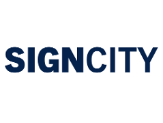 Sign City UG Logo, dunkelblaue Schrift auf weißem Untergrund
