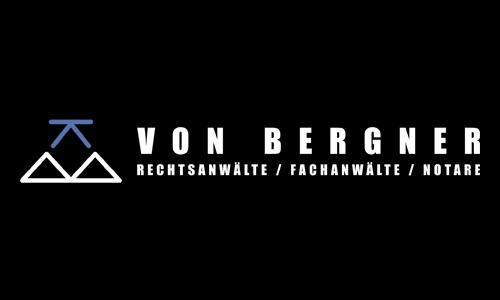 von Bergner Logo, weiße Schrift auf schwarzem Untergrund