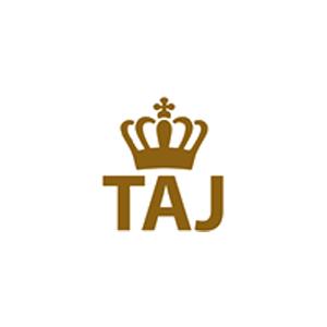 Orientteppich TAJ Logo, TAJ mit einer goldenen Krone darüber