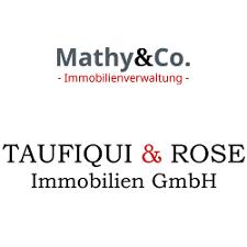 Taufiqui & Rose GmbH / MATHY & CO. KG Logos, schwarze und rote Schrift auf weißem Untergrund