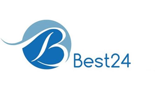 Best 24 Logo, blaue Schrift auf weißem Untergrund
